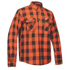 Men's Black and Orange Long Sleeve Cotton Flannel Shirt - TW205.16